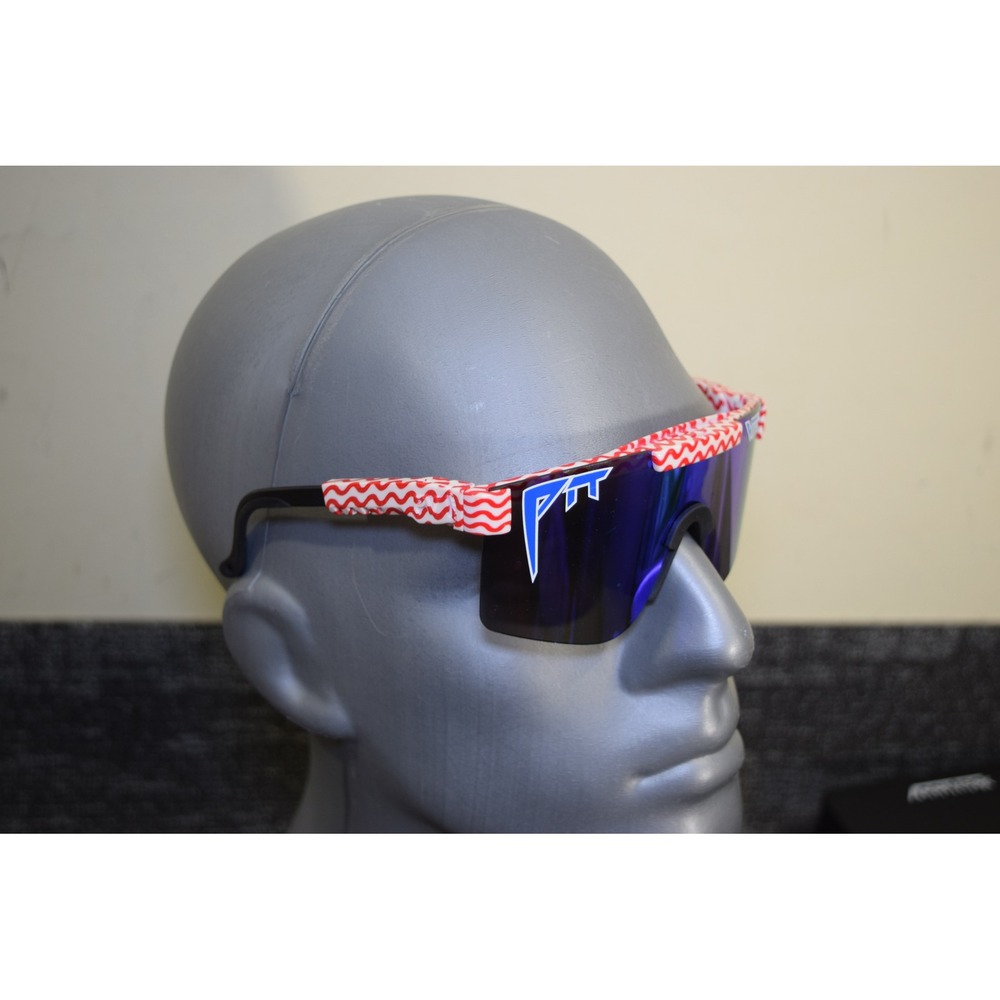 PIT VIPER The Yankee Noodle Sunglasses USA Red White Blue Wrap Shield